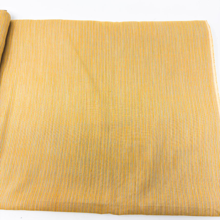 44" x 4 yds (random spots) Yellow Pinstripe Lightweight Apparel Fabric