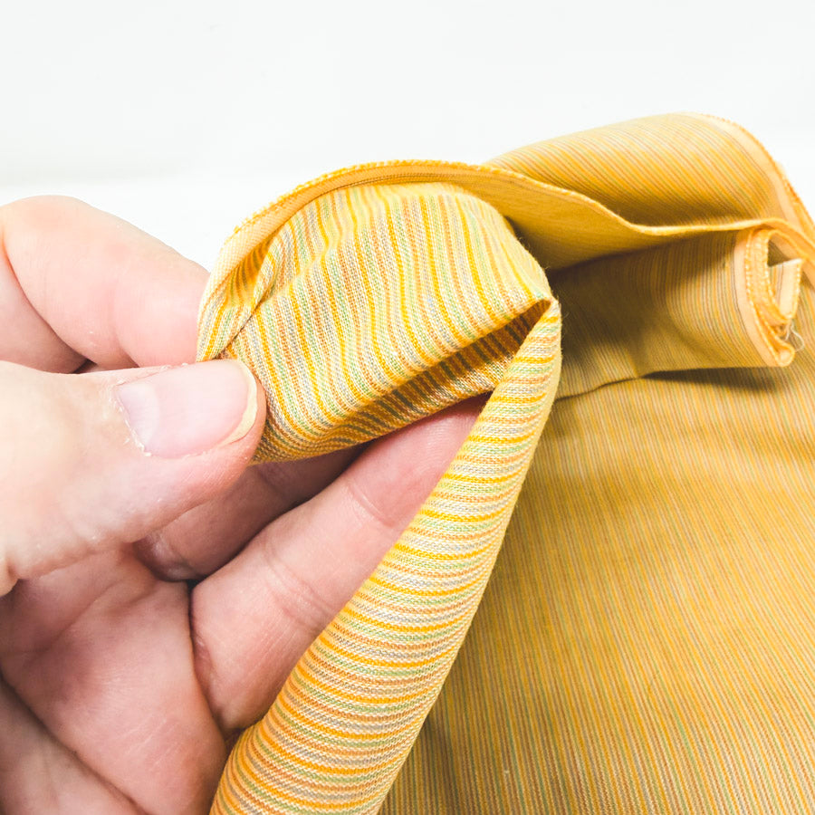 44" x 4 yds (random spots) Yellow Pinstripe Lightweight Apparel Fabric