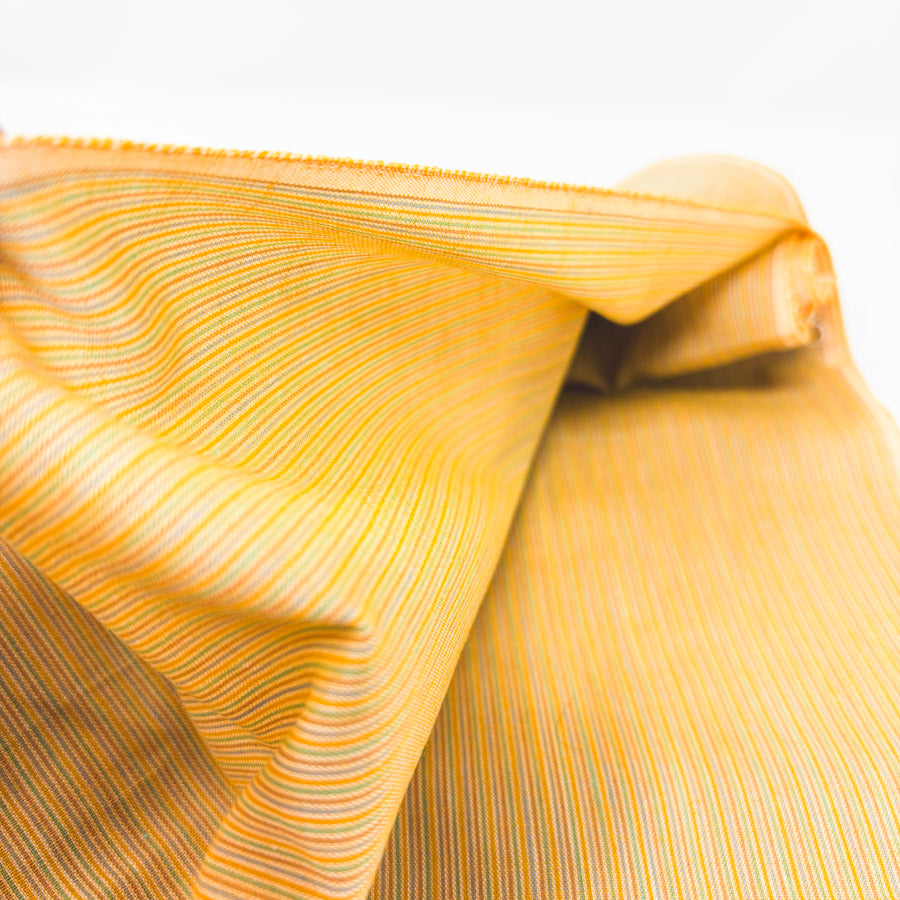 44" x 4 yds (random spots) Yellow Pinstripe Lightweight Apparel Fabric
