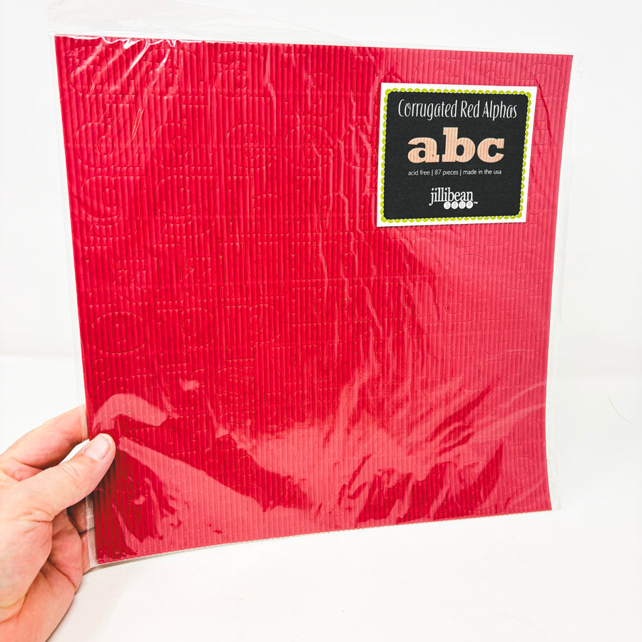 12" x 12" Corrugated Paper with Alphabet