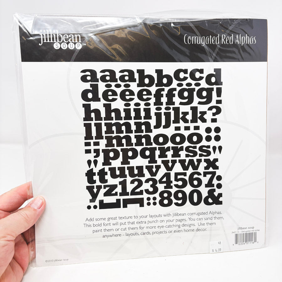 12" x 12" Corrugated Paper with Alphabet