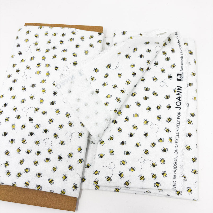 39" x 35" Small Bees Flannel Fabric