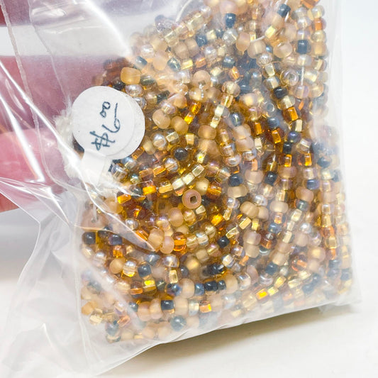 Strings of Amber Seed Beads