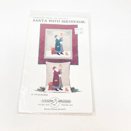 Santa with Birdhouse Sewing Pattern by Country Appliques
