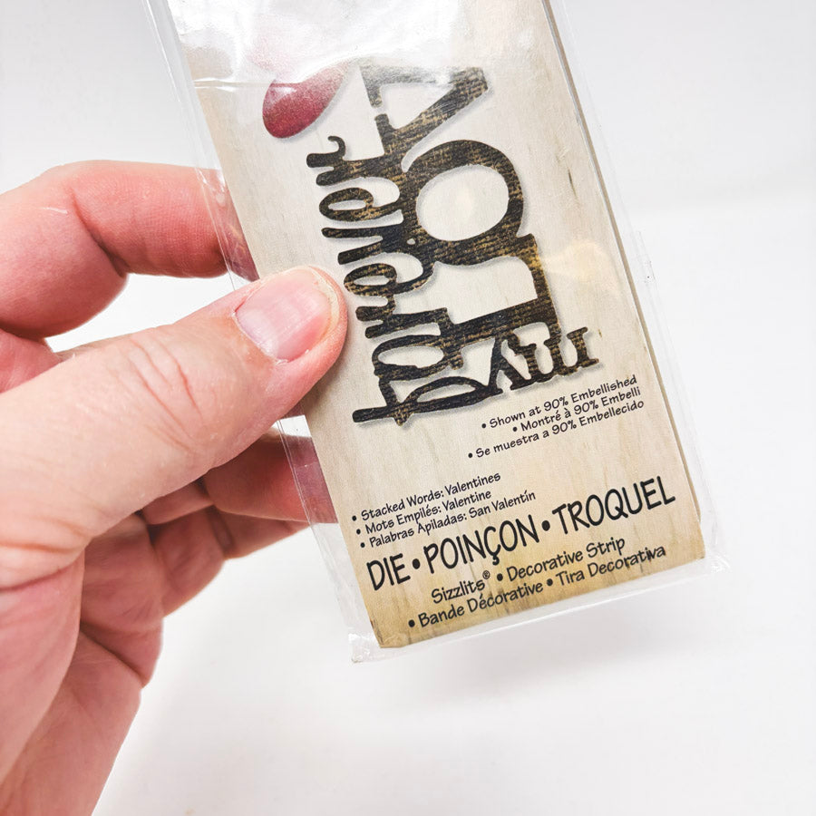 Sizzlits Decorative Strip - Stacked Words: Valentines by Tim Holtz