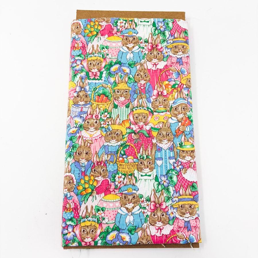 41" x 32" Vintage 1994 Fabric Traditions Bunny Print Cotton Fabric