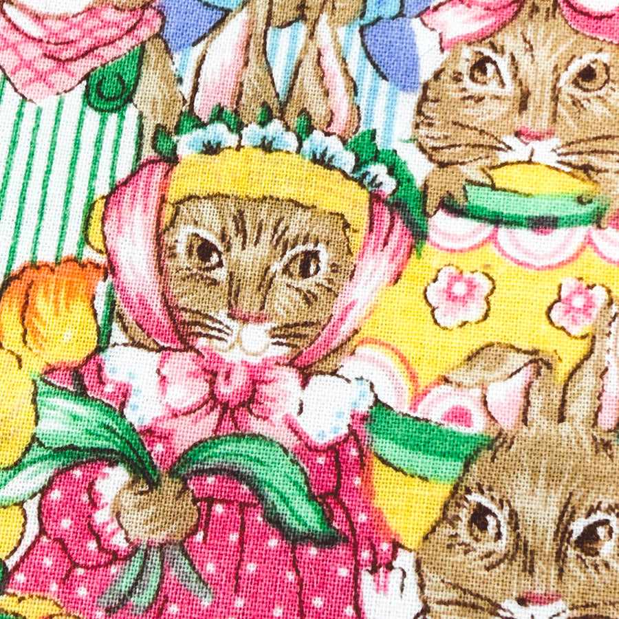 41" x 32" Vintage 1994 Fabric Traditions Bunny Print Cotton Fabric