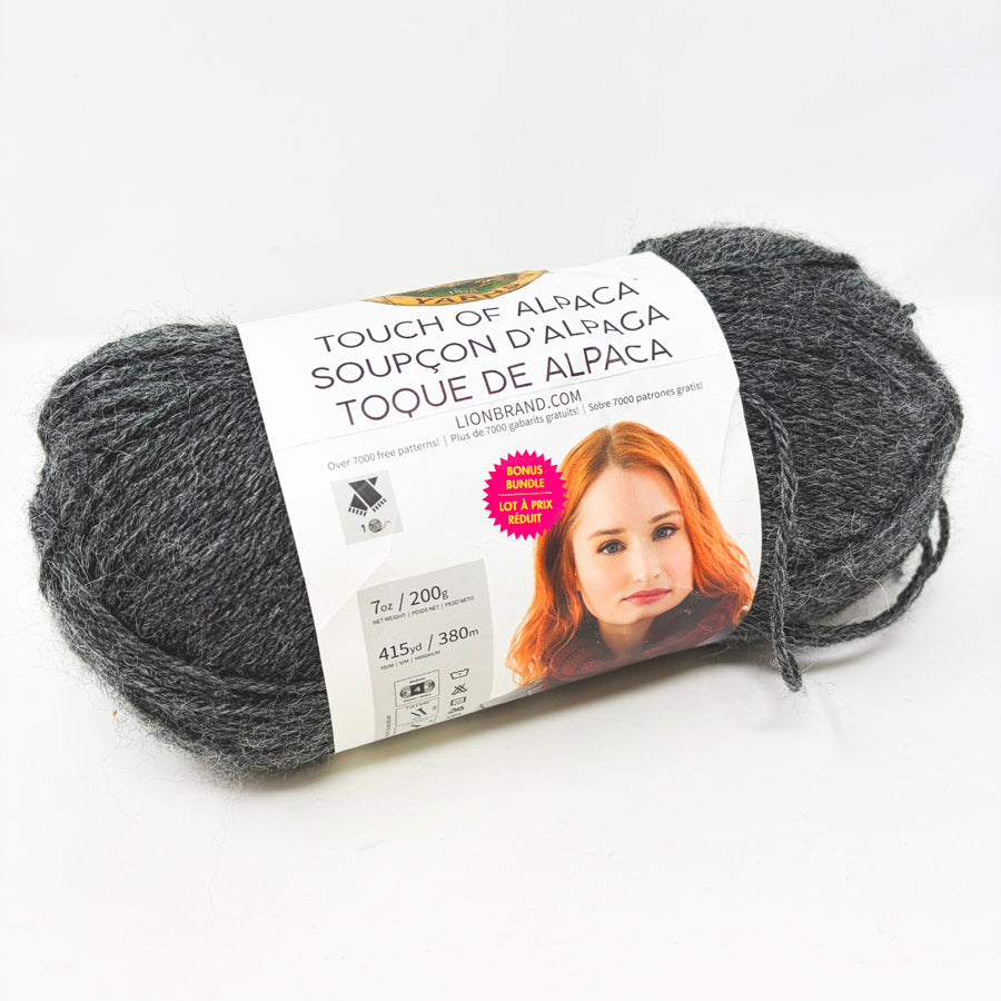 Lion Brand Touch of Alpaca Yarn - Charcoal