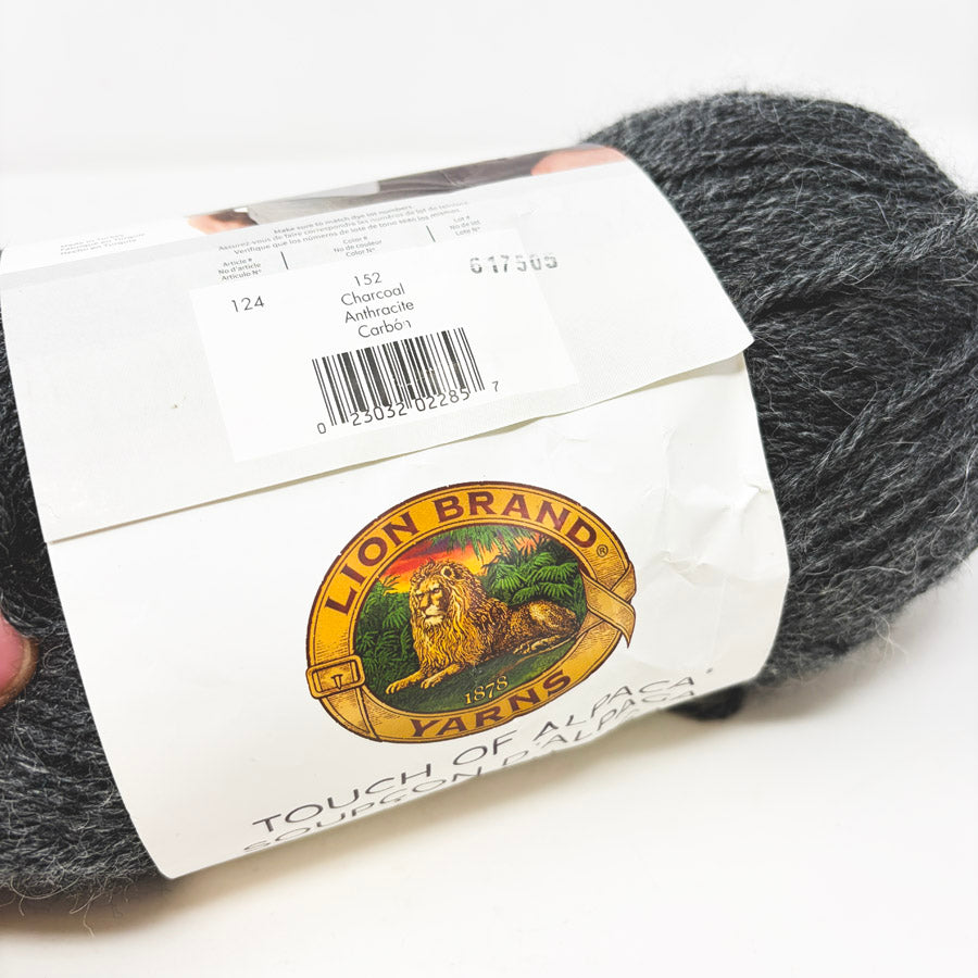 Lion Brand Touch of Alpaca Yarn - Charcoal