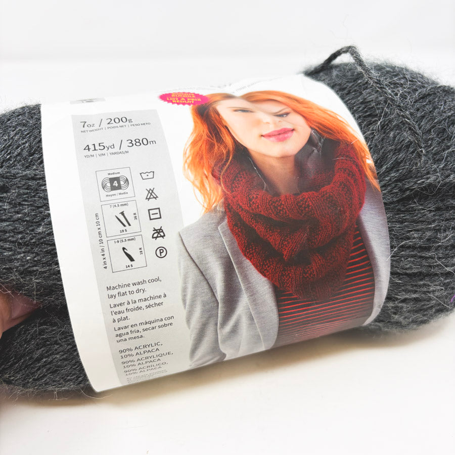 Lion Brand Touch of Alpaca Yarn - Charcoal