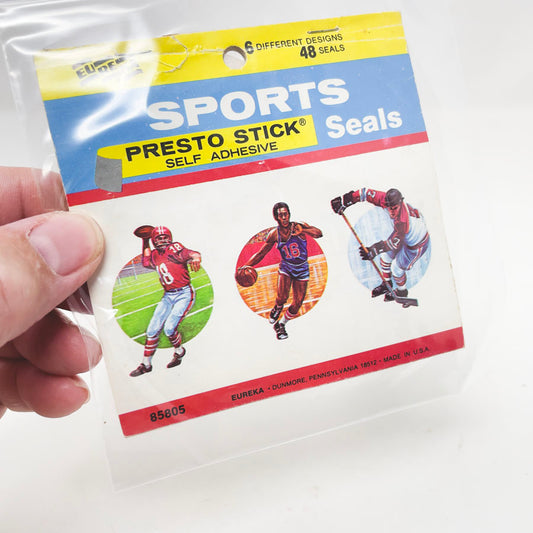 Vintage Eureka Press to Stick Seals - Sports