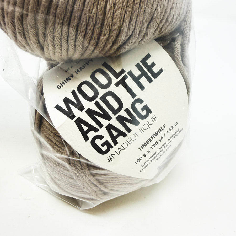 Wool and The Gang Shine Happy Cotton Yarn - Timberwolf