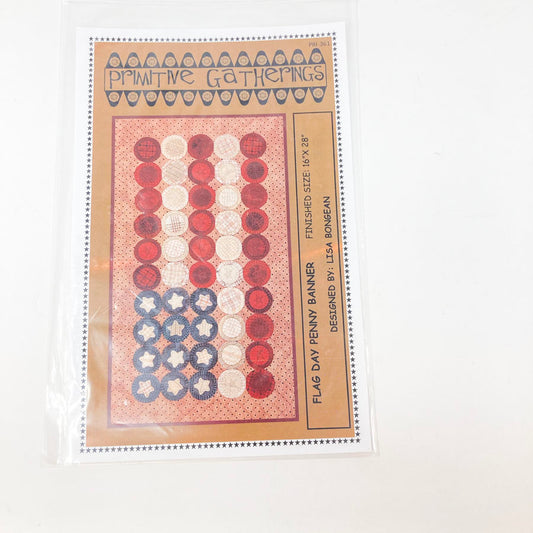Flag Day Penny Banner Sewing Pattern by Primitive Gatherings