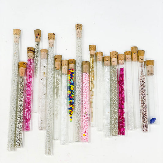 Bundle of Glass Vials of Beads