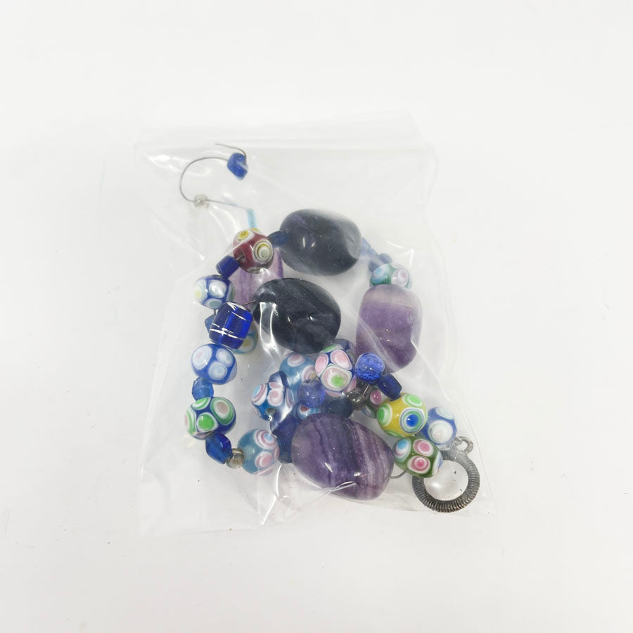 Blue and Purple Floral Beads