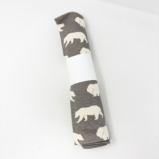 37" × 42" Grey Polar Bear Jersey Knit