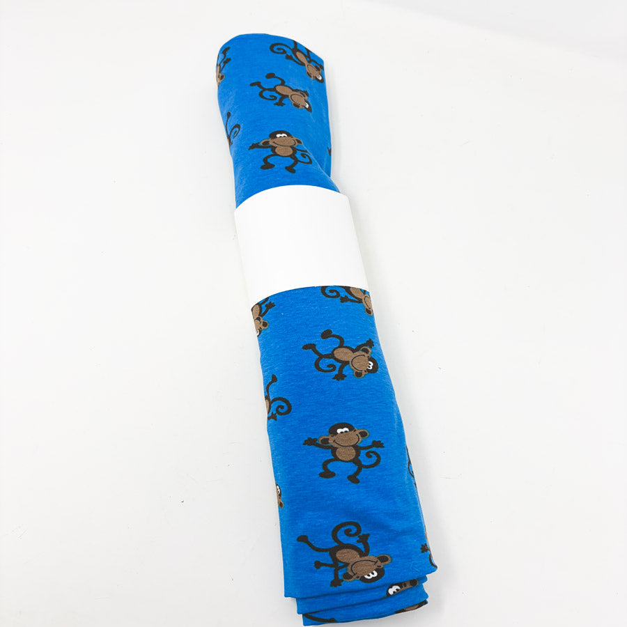 36" × 58" Blue Monkey Jersey Knit