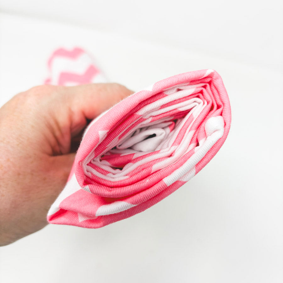 38" × 58" Pink Chevron Jersey Knit