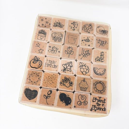 D.O.T.S. Super Set Wood Back Rubber Stamps