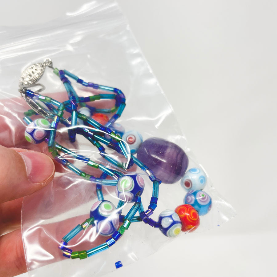 Stringed Colorful Glass Bead Mix