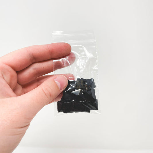Faceted Black Square Beads
