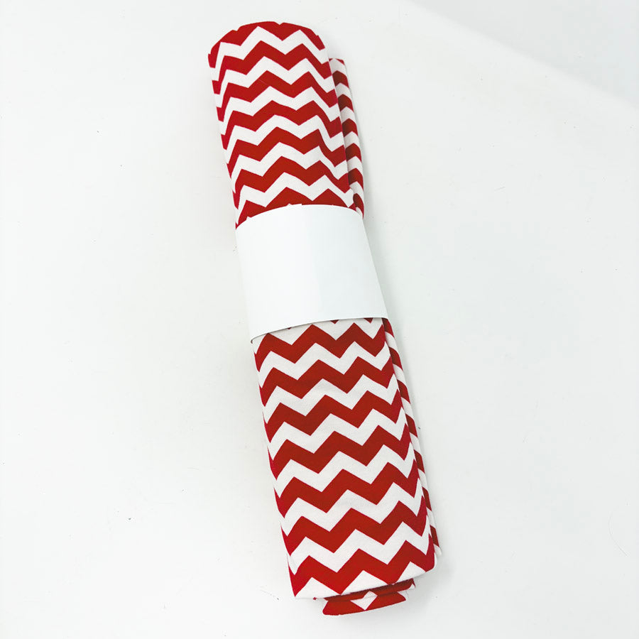 32" × 60" Red Chevron Jersey Knit