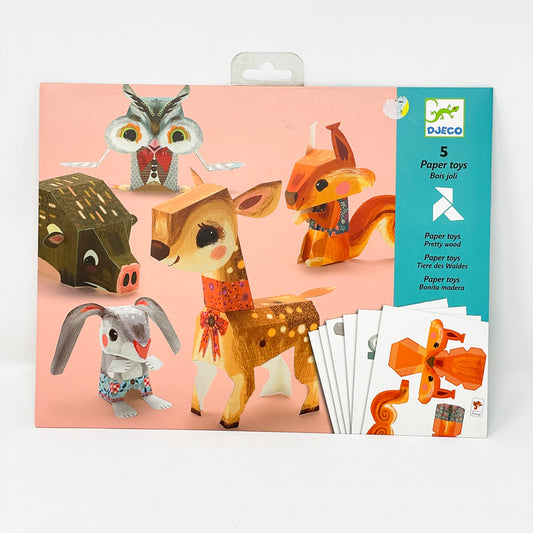 Djeco 5 Paper Toys - Pretty Wood