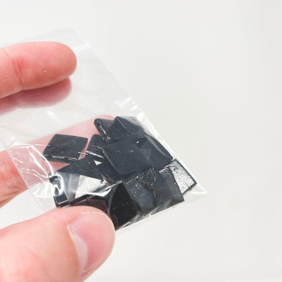 Faceted Black Square Beads
