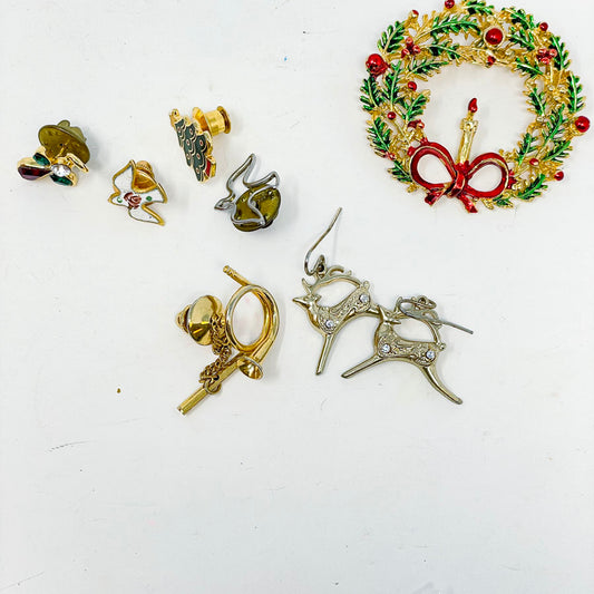 Christmas Pins and Earrings Bundle