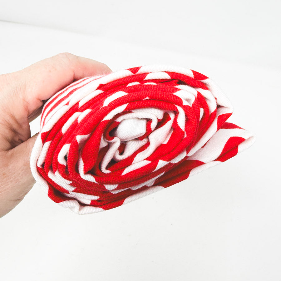 32" × 60" Red Chevron Jersey Knit