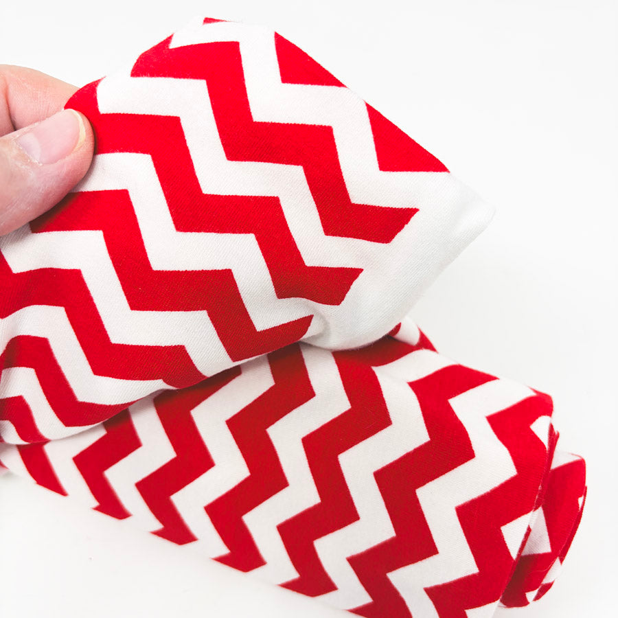 32" × 60" Red Chevron Jersey Knit