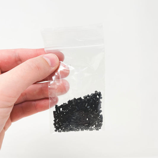 Black Mini Cylinder Beads