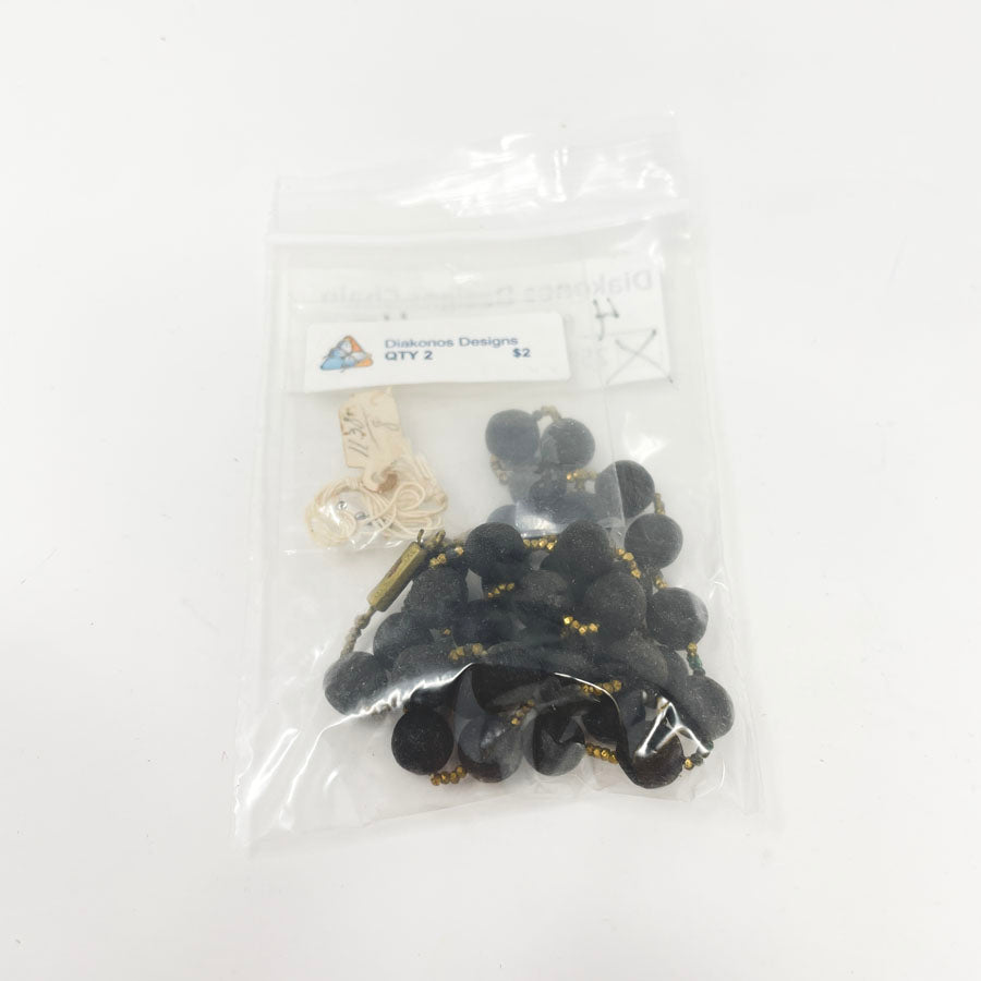 Lightweight Black Round Stringed Beads