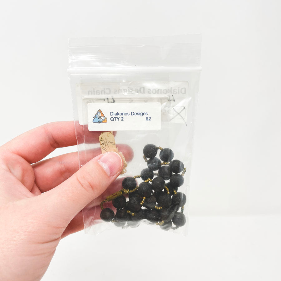 Lightweight Black Round Stringed Beads