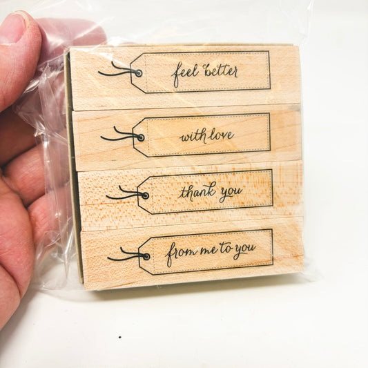 Hero Arts Thank You Tags Wood Stamp Set