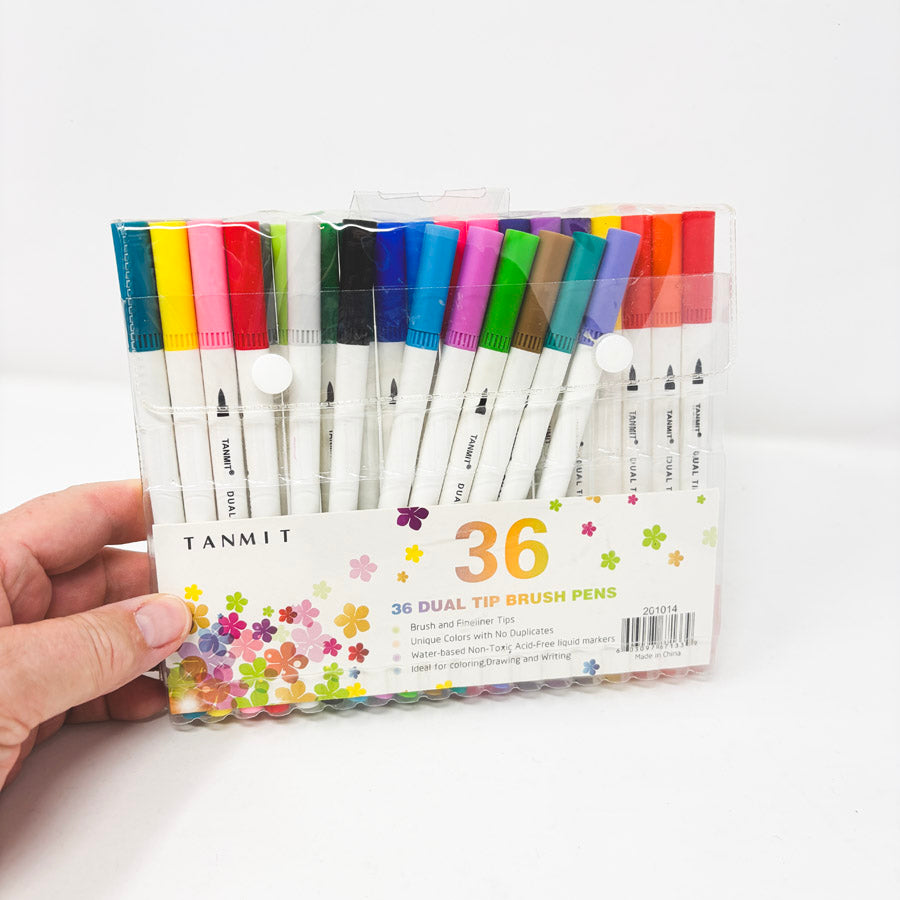 Tanmit Dual Tip Brush Pens Set - partial