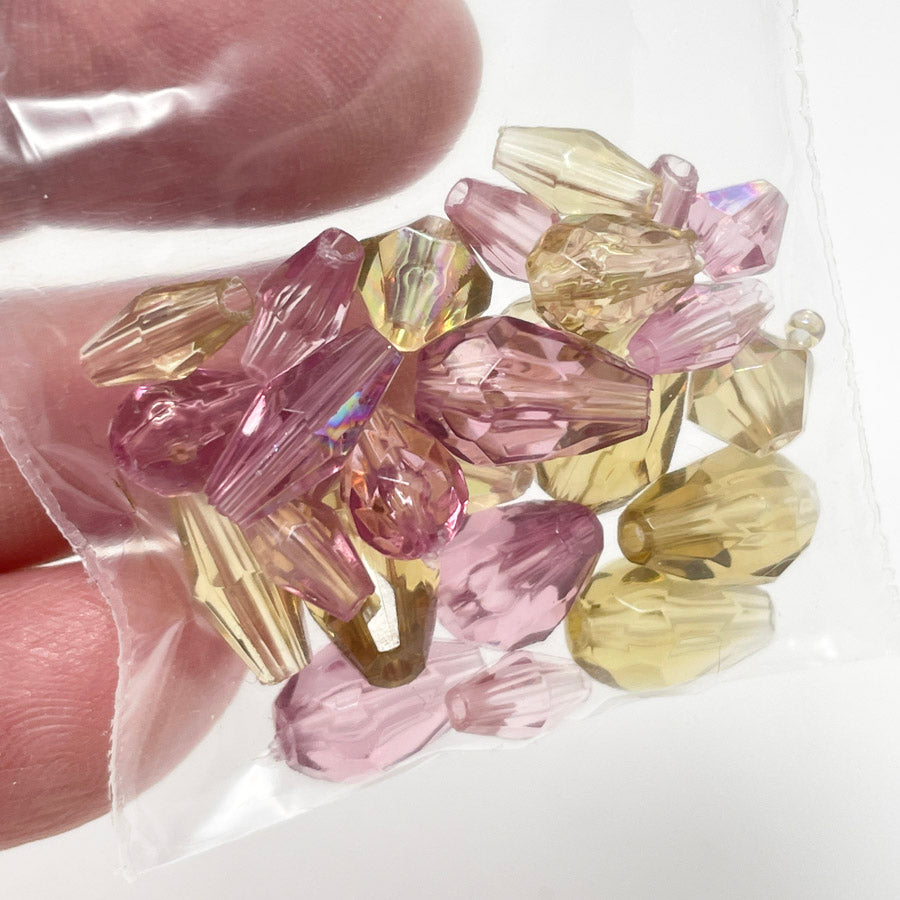 Gold & Purple Plastic Beads