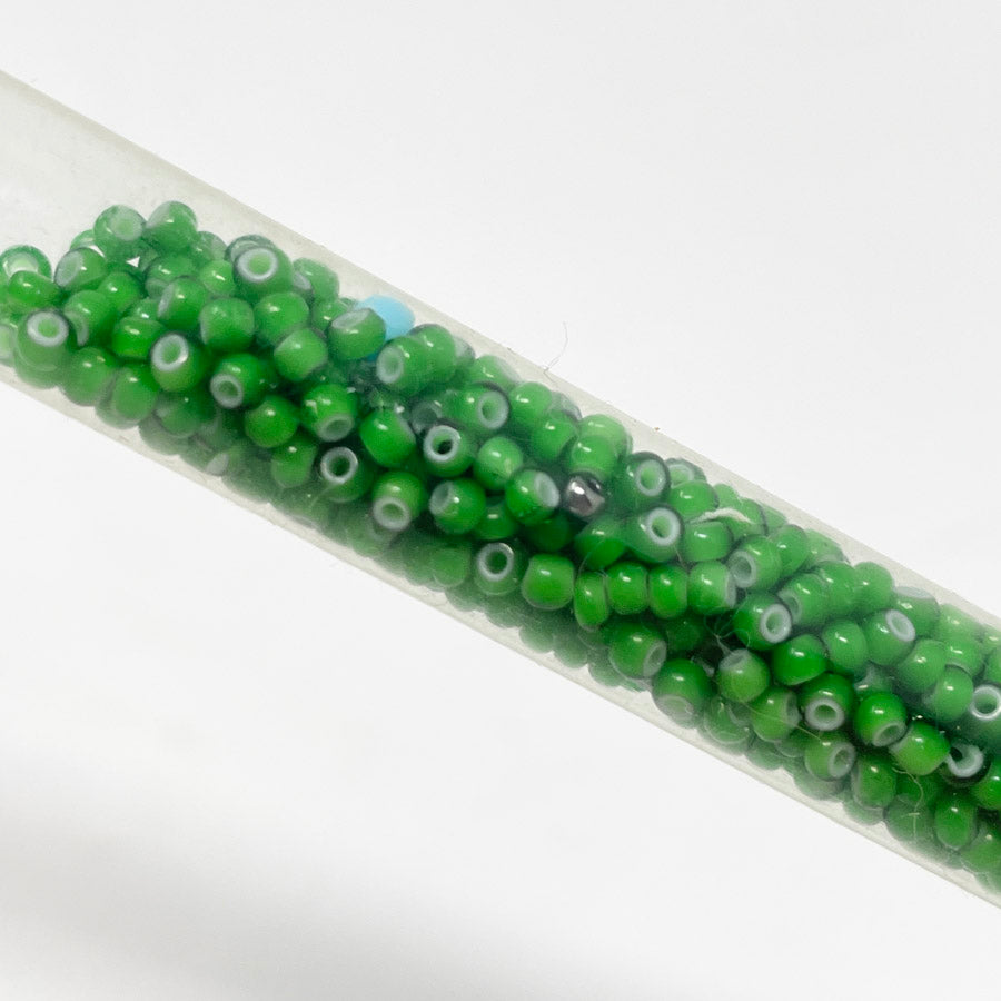 Green Seed Bead Tall Tube