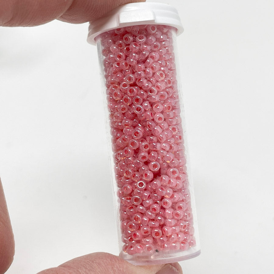 Shiny Pink Seed Beads - 14g