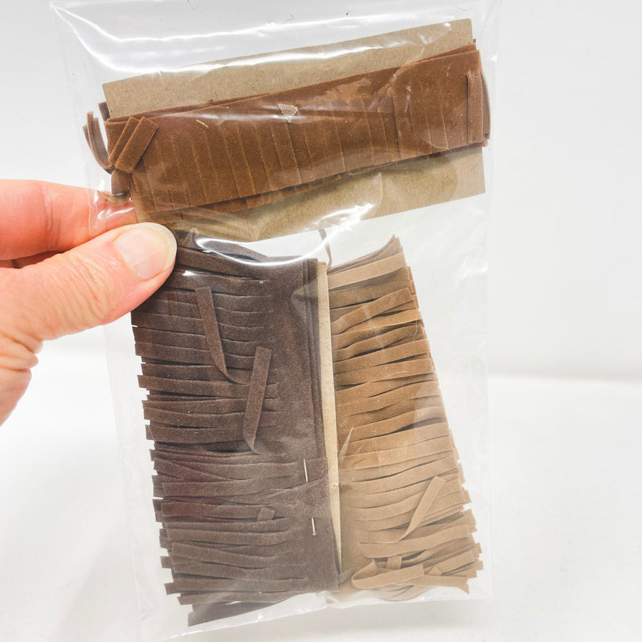 Bits of Brown Fringe on Cards Bundle