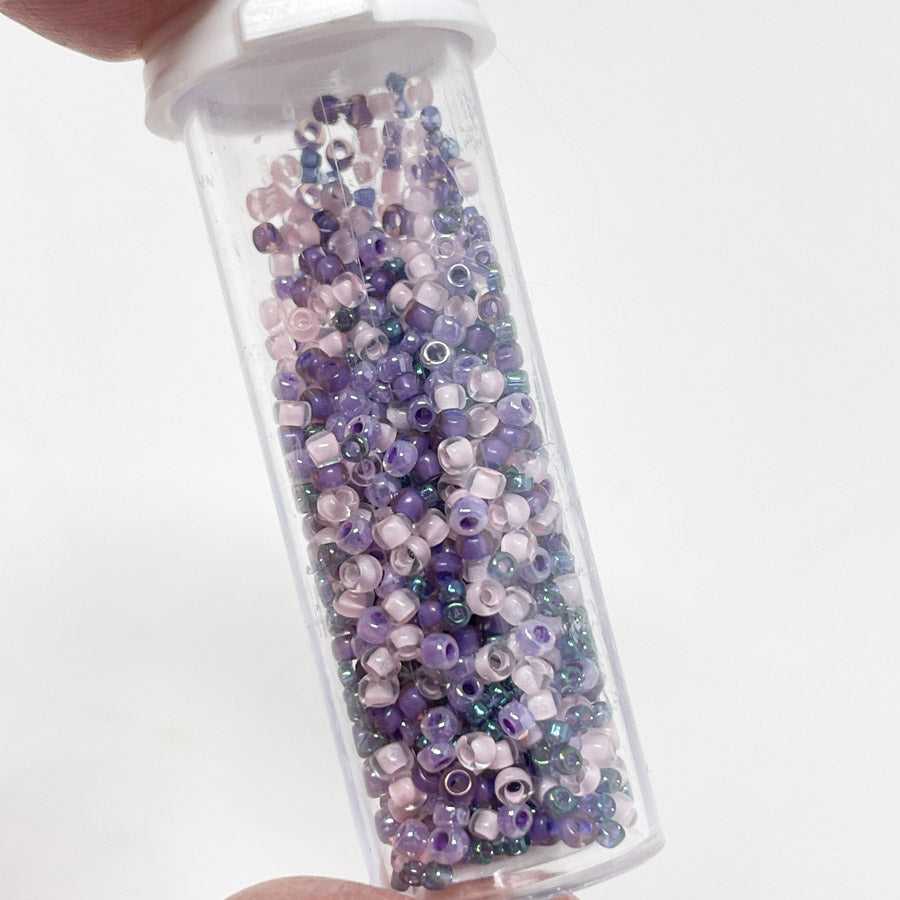 Purple Blue Seed Bead Mix - 7g