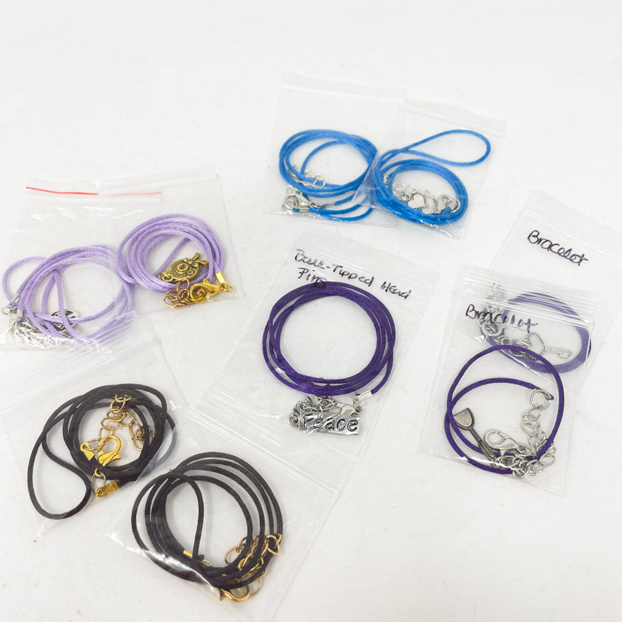 Cord and Clasp Bracelet Bundle Purples and Blues