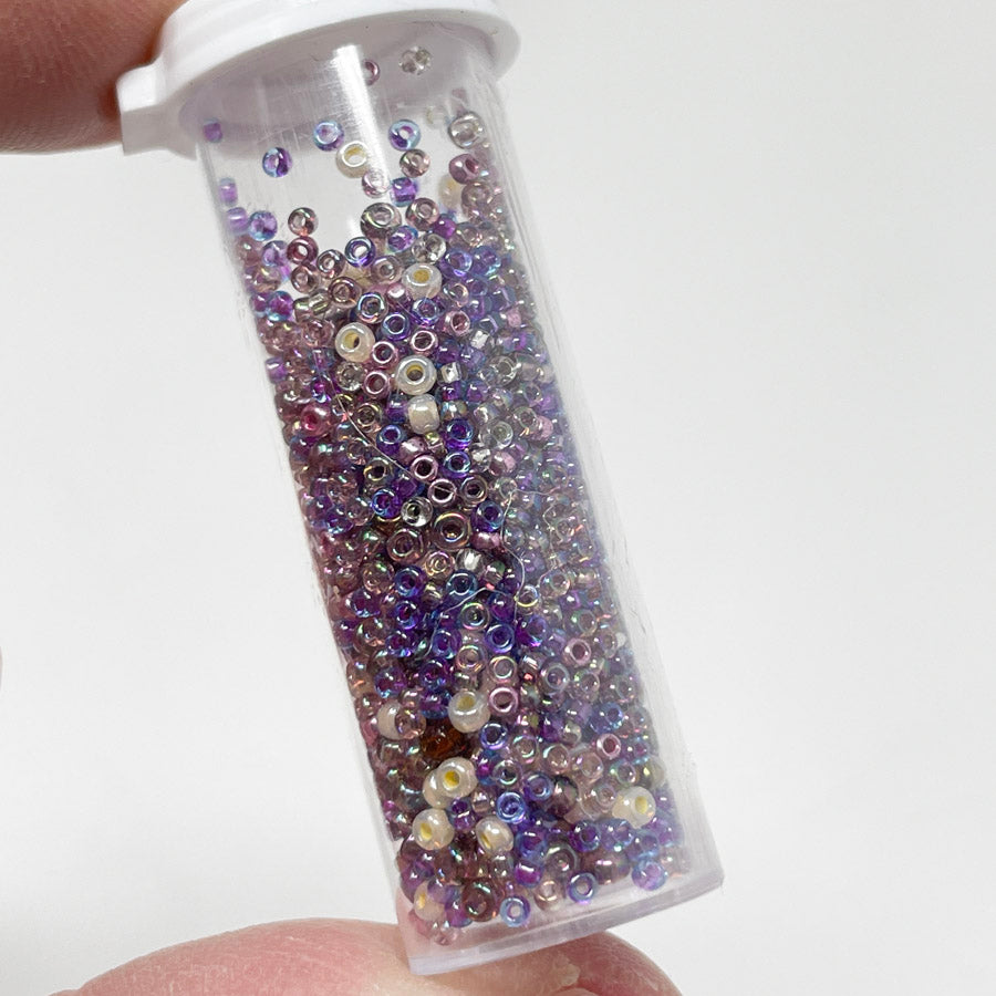 Purple Cream Seed Bead Mix - 10g