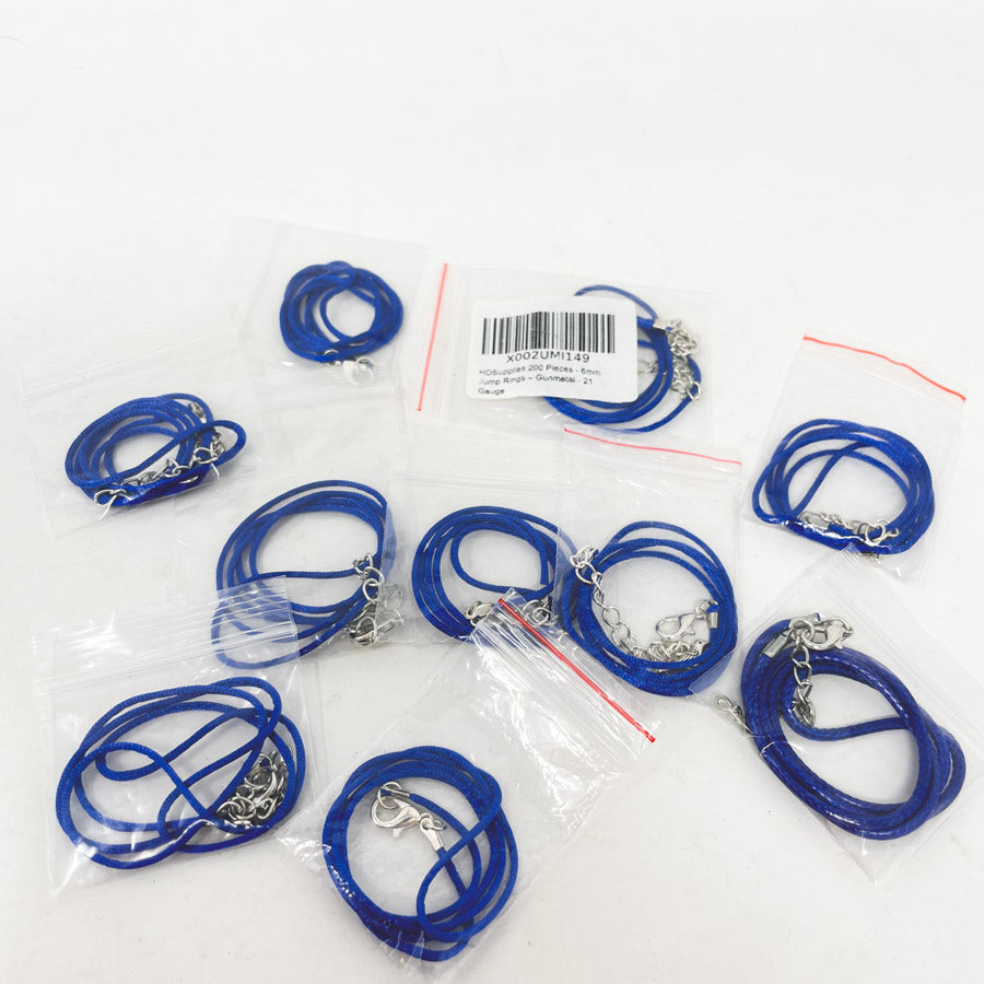 Sapphire Blue 18" Rattail Cord Necklace Starts Bundle