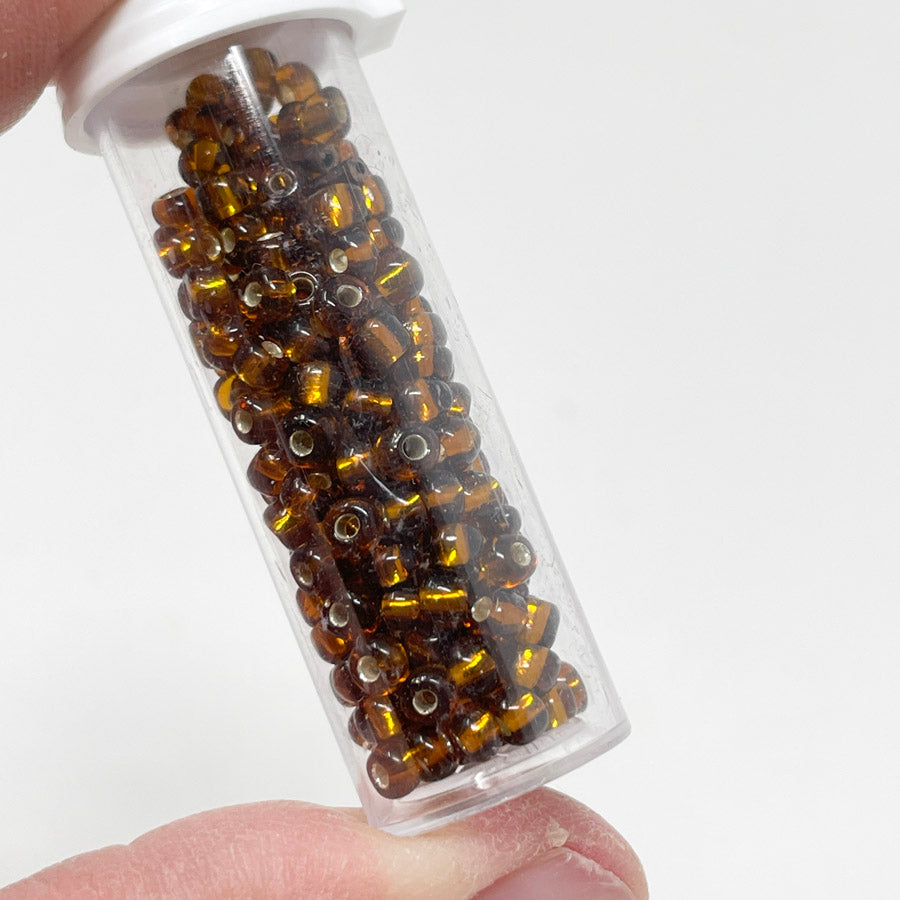 Amber Seed Beads - 10g