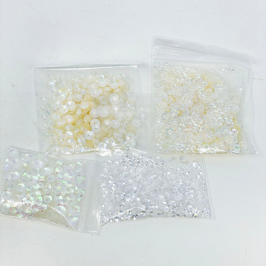 White Sequin Bundle - Assorted Sizes