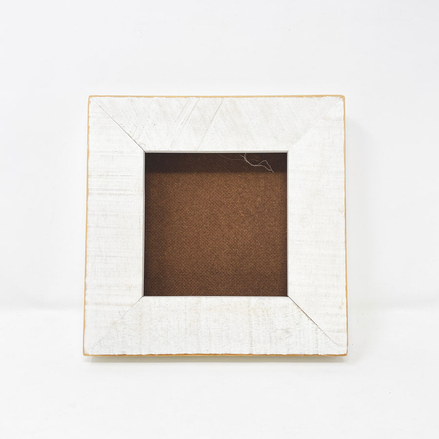 Square Distressed White Wall Frame