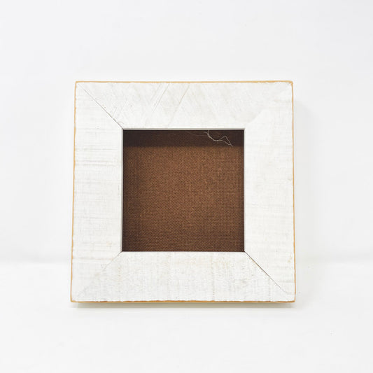 Square Distressed White Wall Frame