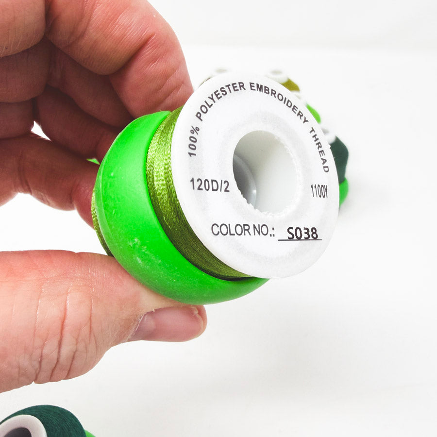 Green Series – Polyester Embroidery Thread – 1100Y – 120D/2