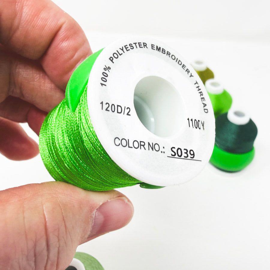 Green Series – Polyester Embroidery Thread – 1100Y – 120D/2